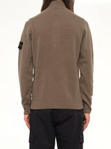 5100040 Lambswool Half-Zip Sweater in Military Green