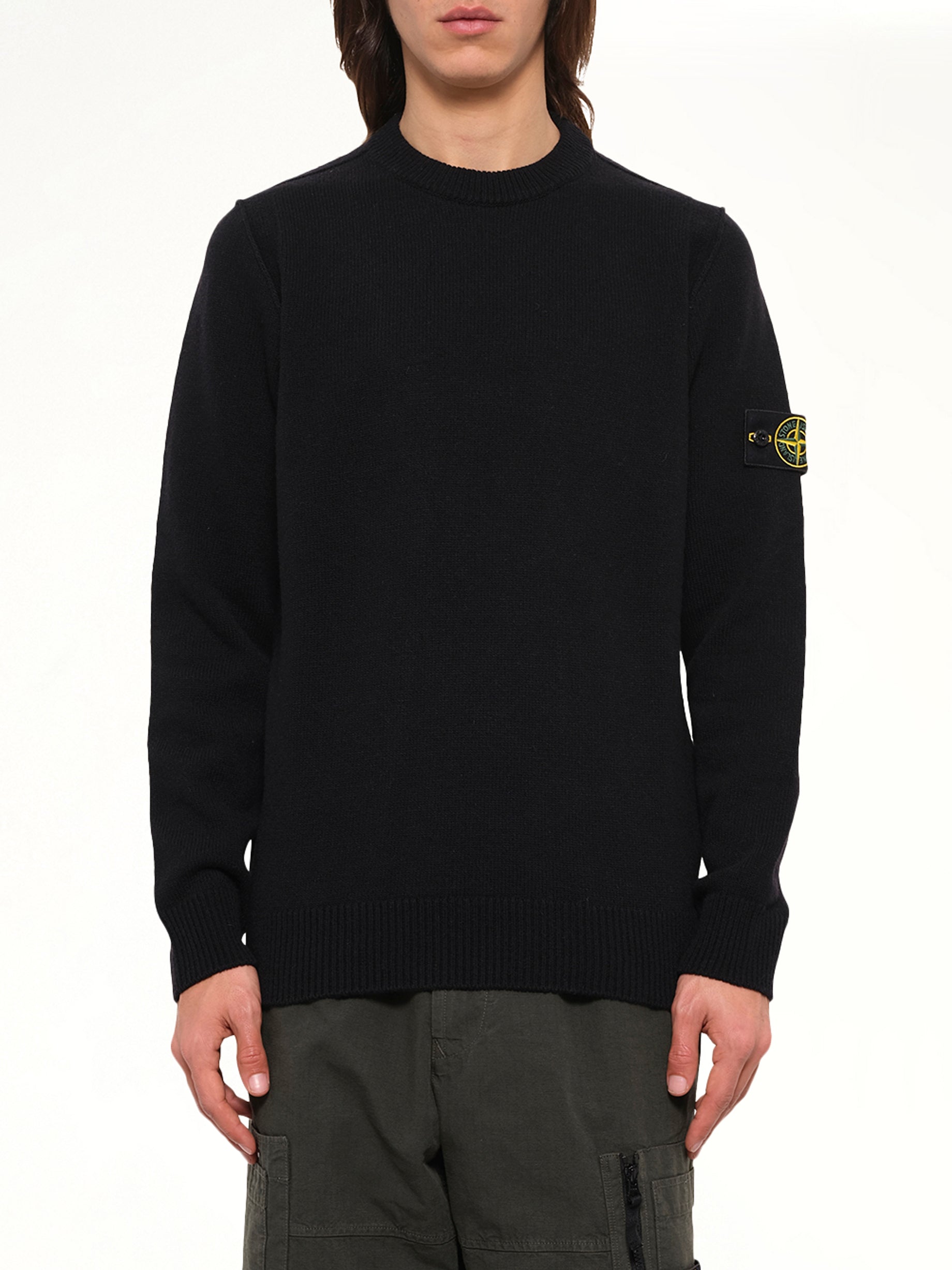 5100072 Lambswool Crewneck Sweater in Black