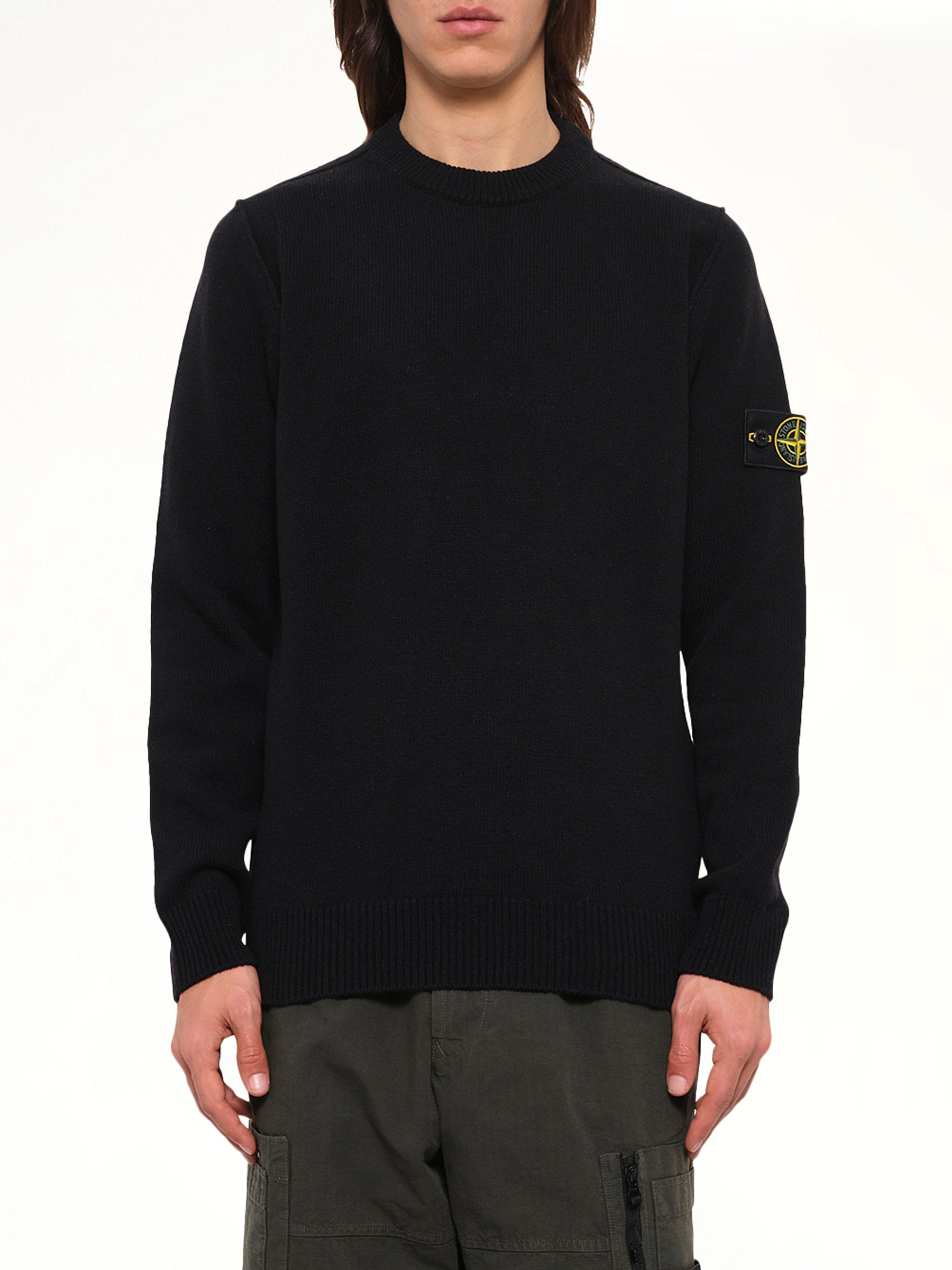 5100072 Lambswool Crewneck Sweater in Black