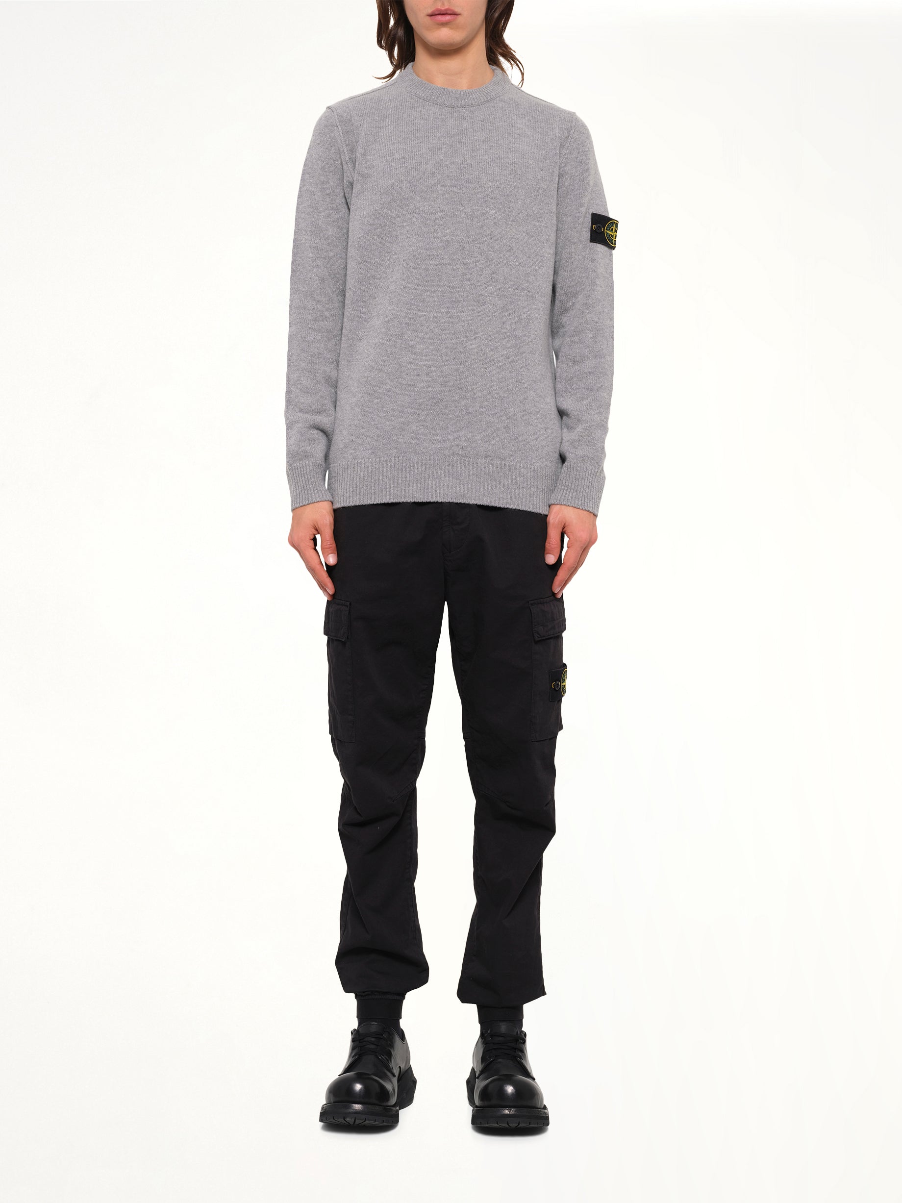 5100072 Lambswool Crewneck Sweater in Grey Melange