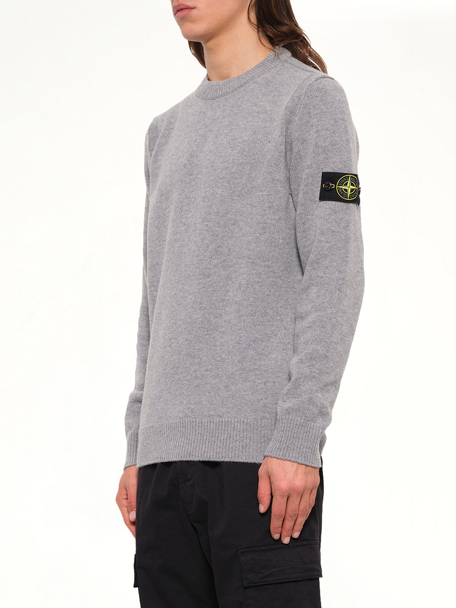 5100072 Lambswool Crewneck Sweater in Grey Melange