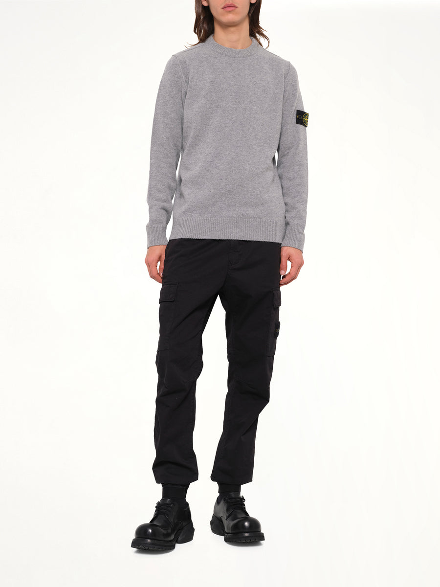 5100072 Lambswool Crewneck Sweater in Grey Melange