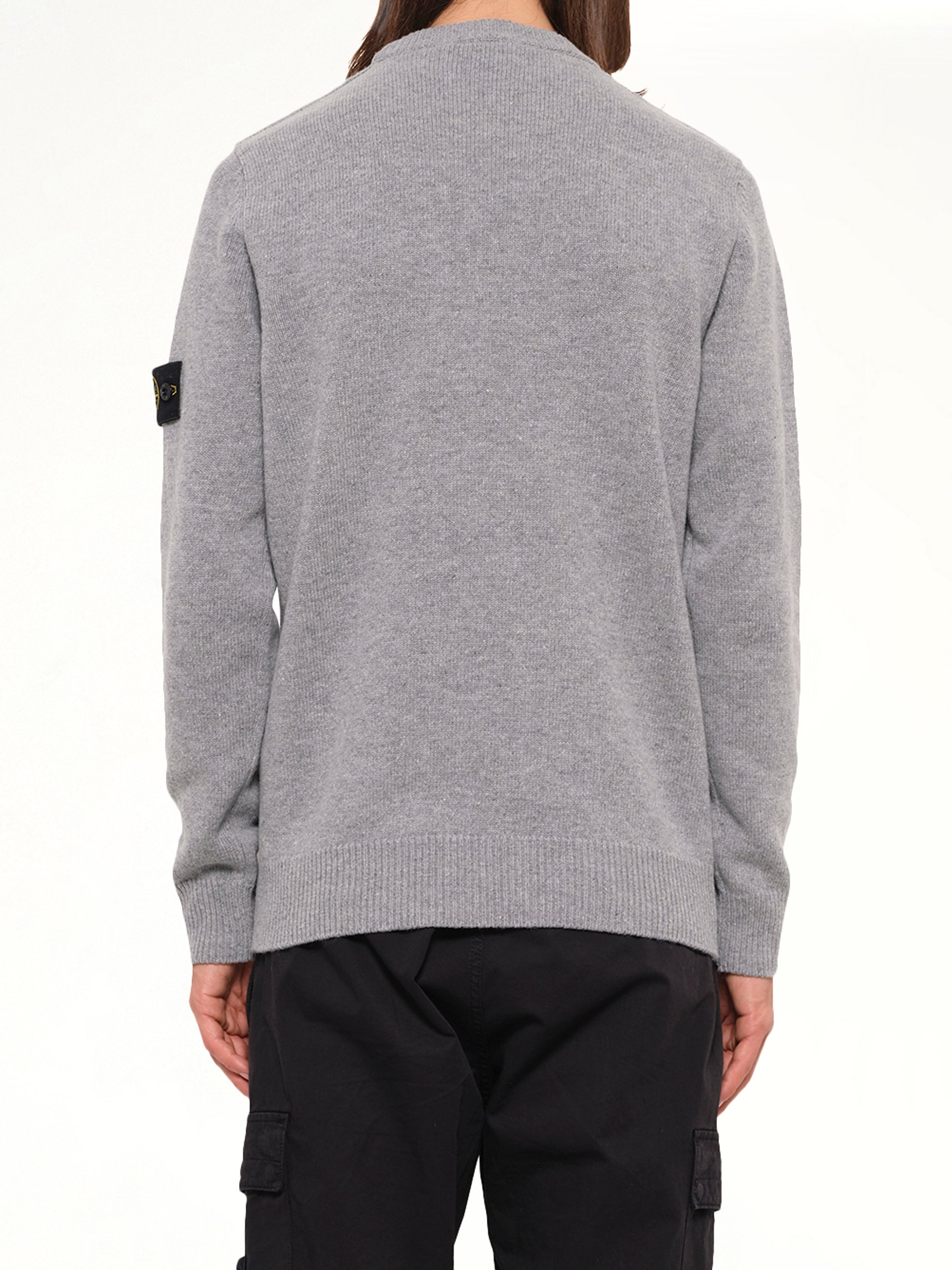 5100072 Lambswool Crewneck Sweater in Grey Melange