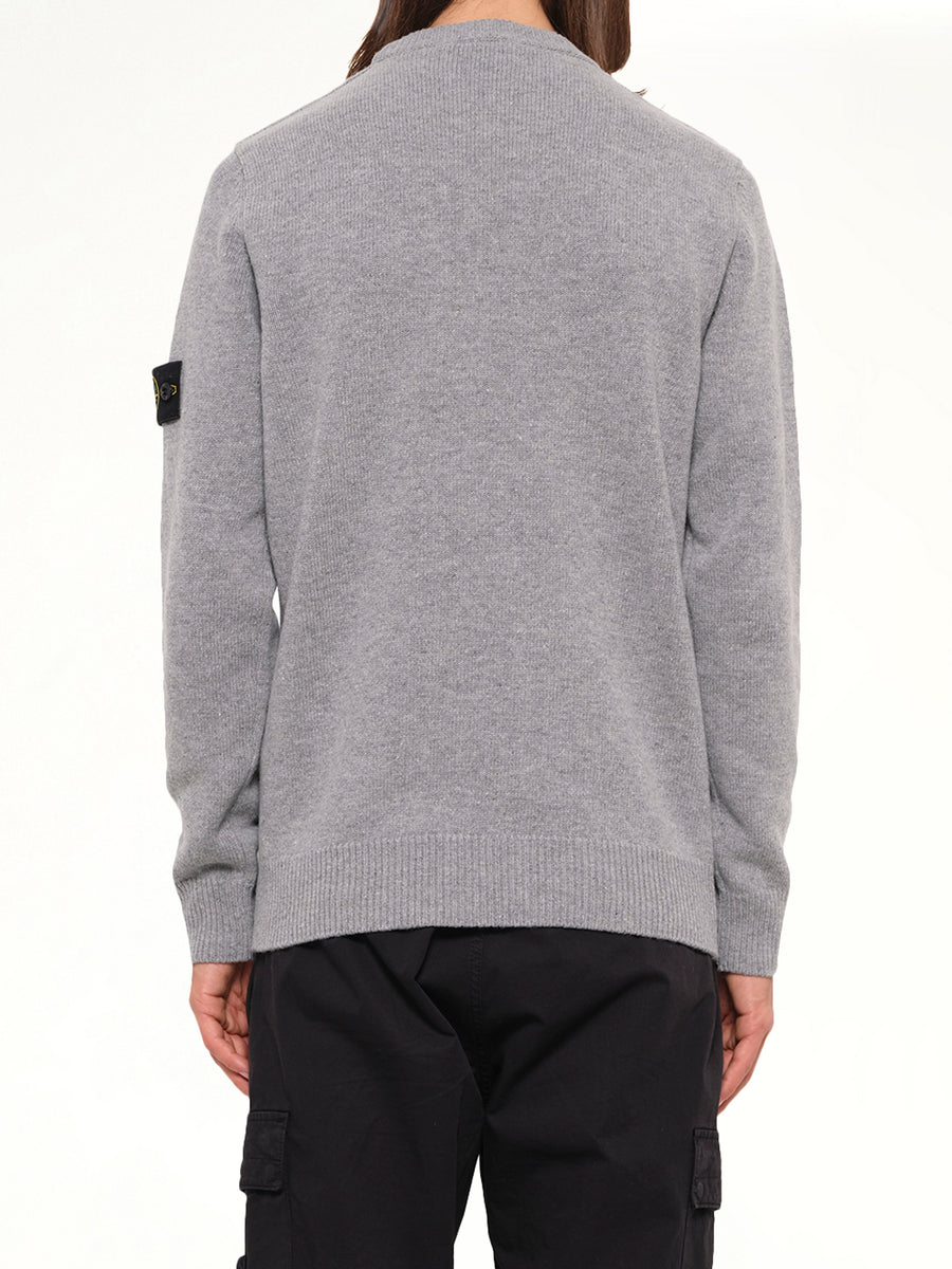5100072 Lambswool Crewneck Sweater in Grey Melange