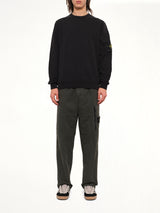 6100015 Brushed Cotton Sleeve Pocket Sweatshirt in Black
