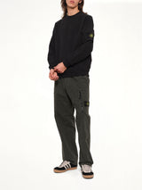 6100015 Brushed Cotton Sleeve Pocket Sweatshirt in Black