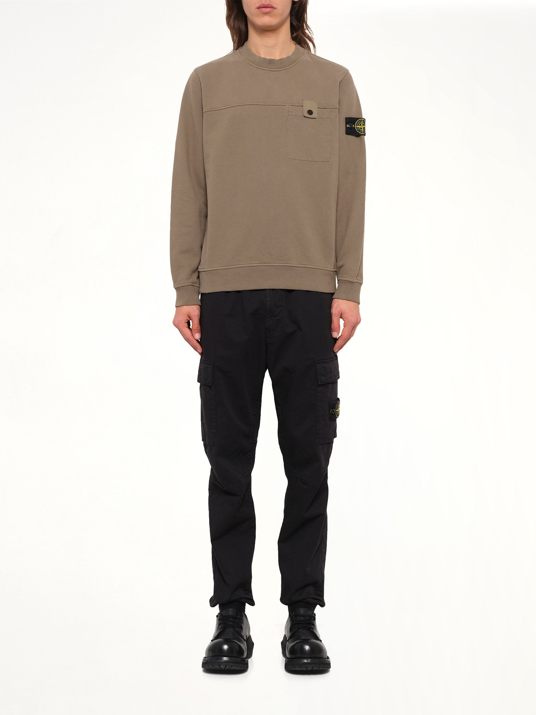 6100038 Brushed Cotton Sweatshirt in Military Green