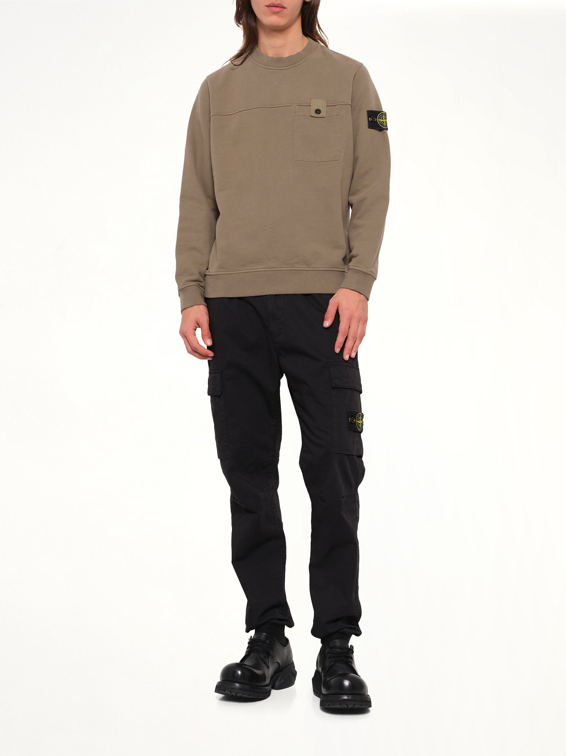 6100038 Brushed Cotton Sweatshirt in Military Green