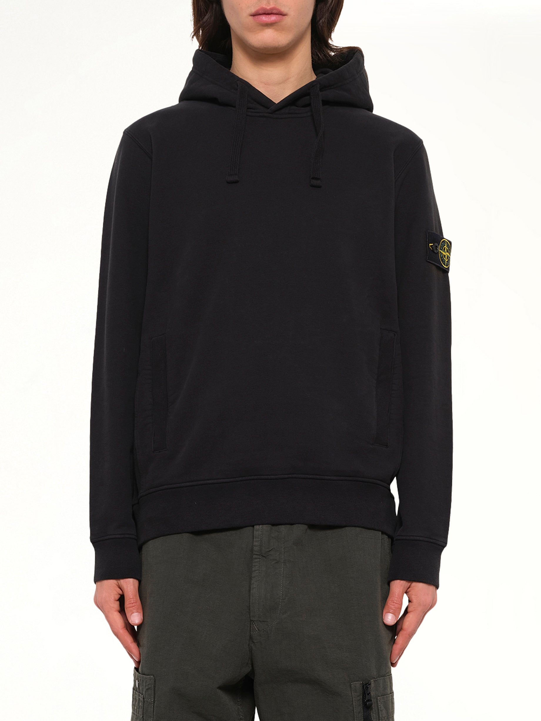 6100048 Brushed Cotton Hoodie in Black