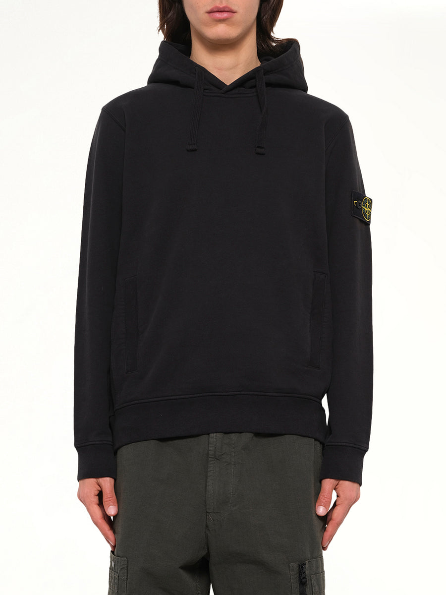 6100048 Brushed Cotton Hoodie in Black