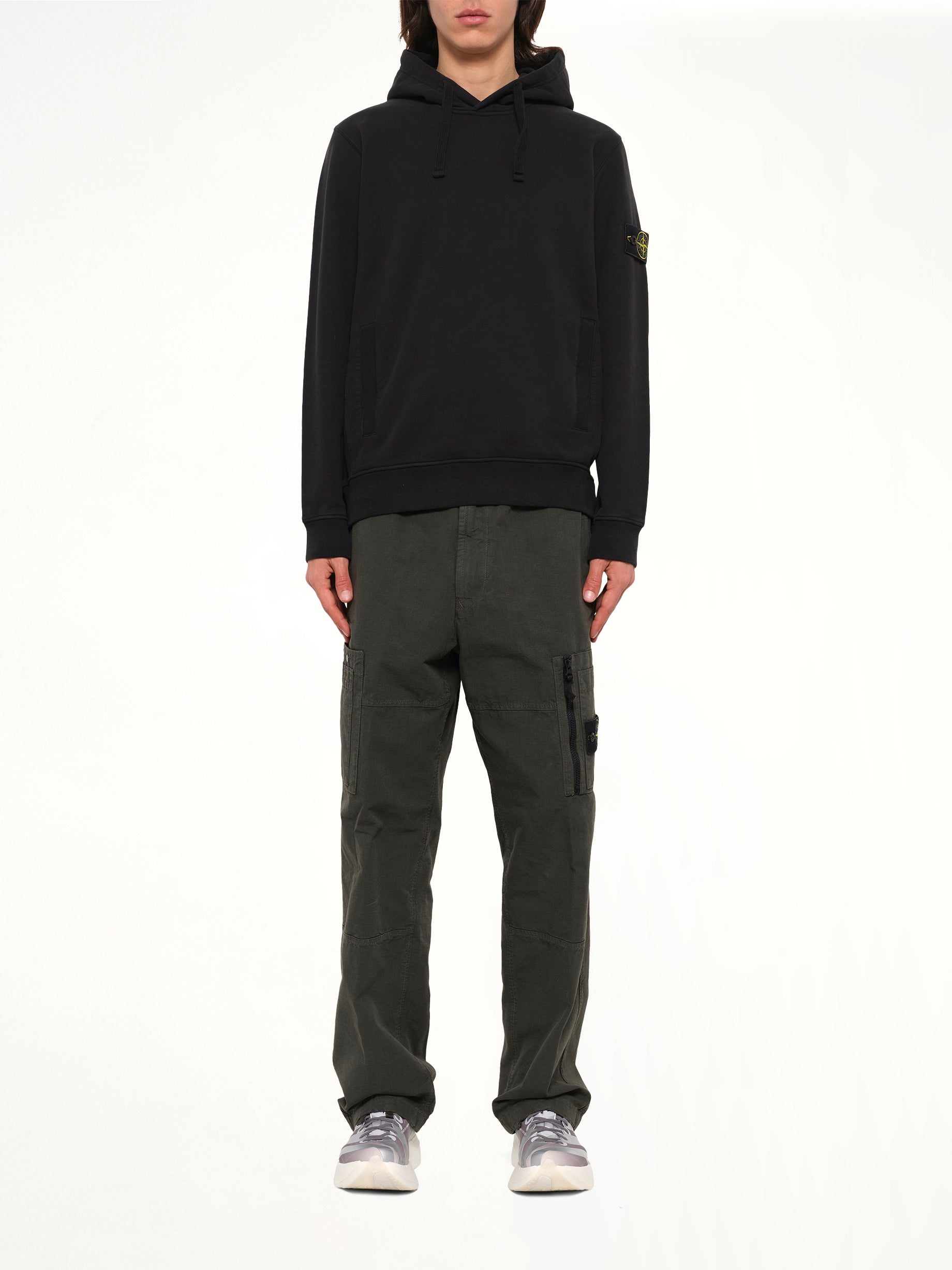 6100048 Brushed Cotton Hoodie in Black