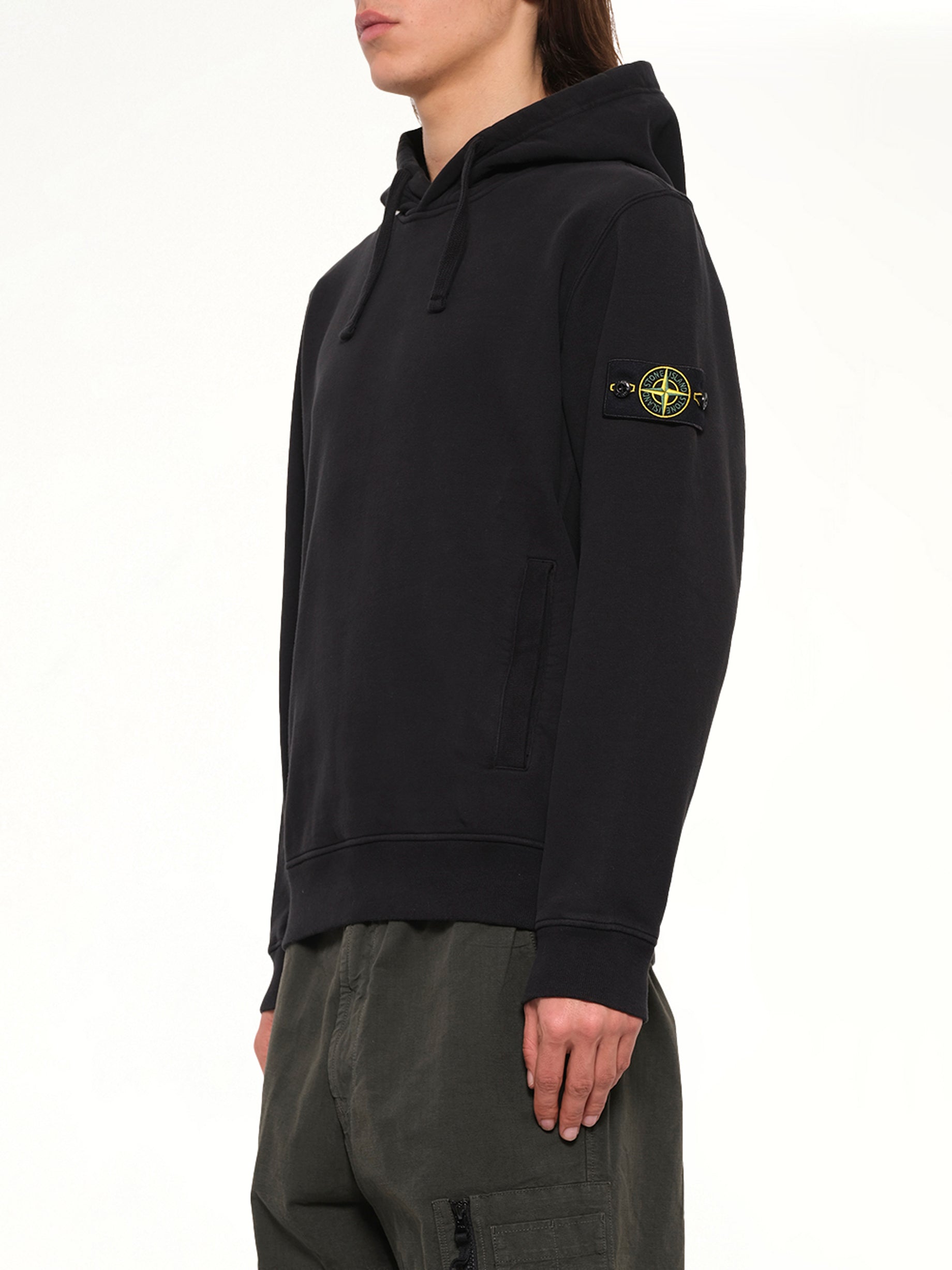 6100048 Brushed Cotton Hoodie in Black