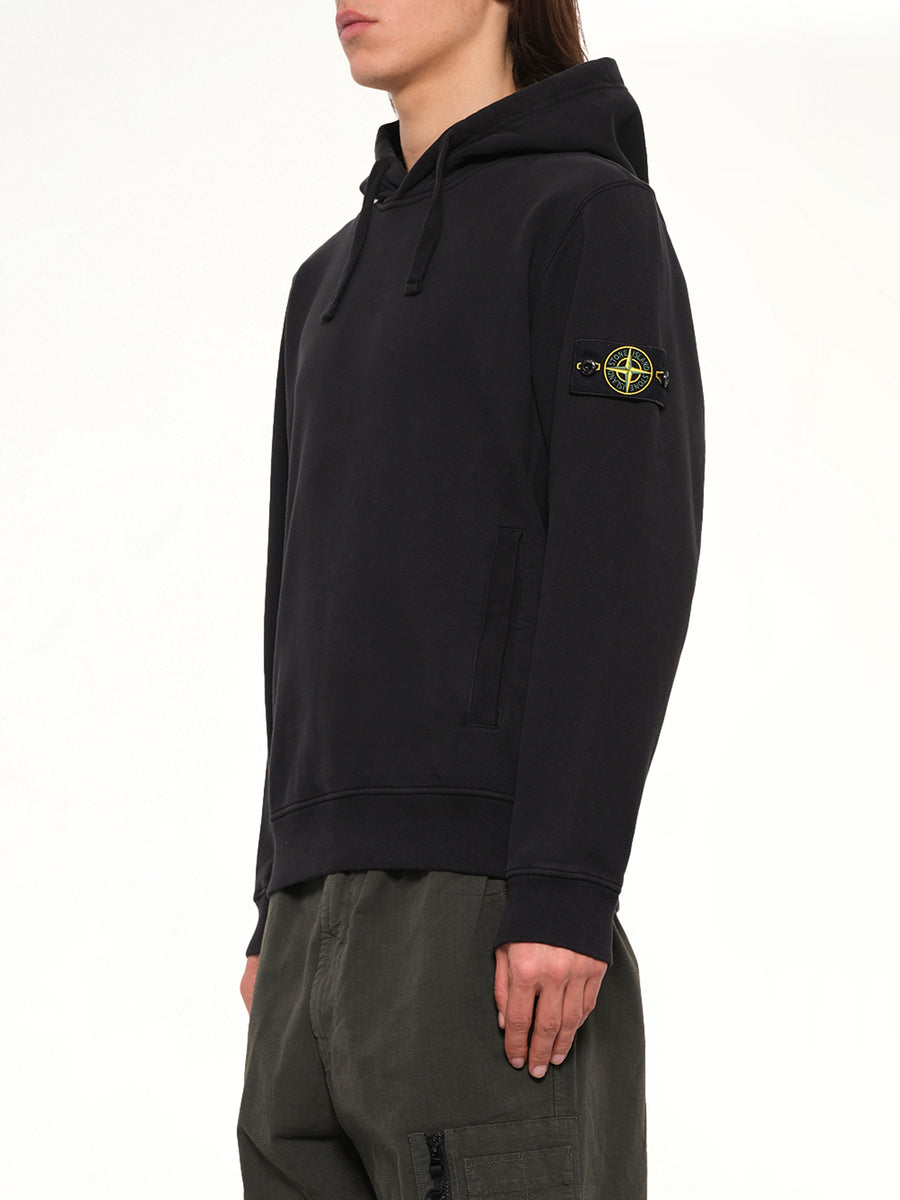6100048 Brushed Cotton Hoodie in Black