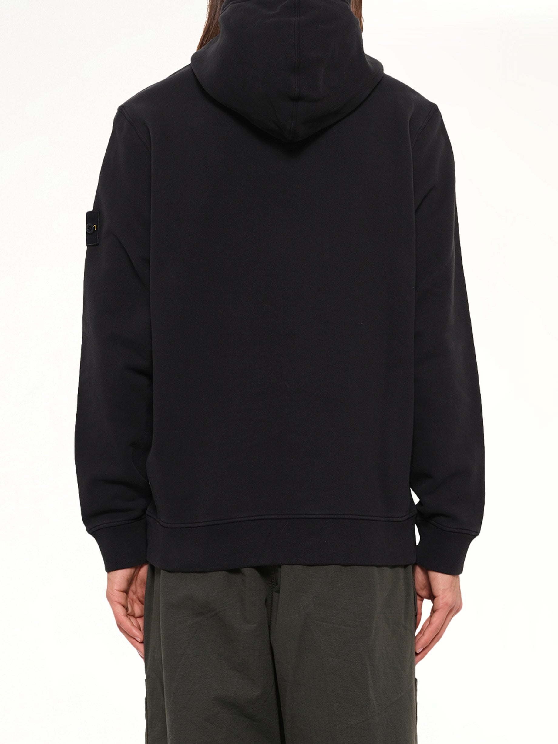 6100048 Brushed Cotton Hoodie in Black