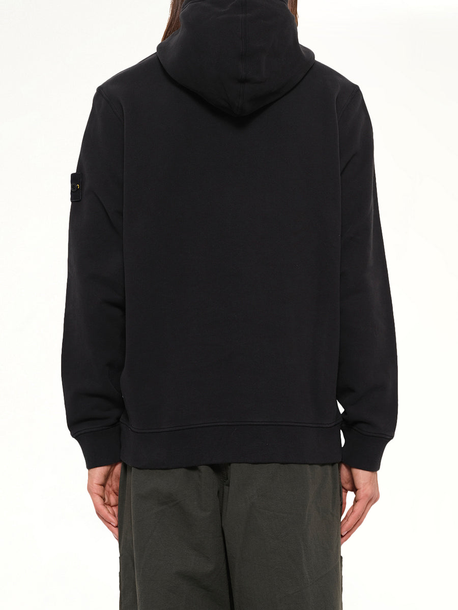 6100048 Brushed Cotton Hoodie in Black