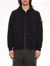 6100067 Brushed Cotton Zip-Up Hoodie in Black