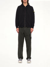 6100067 Brushed Cotton Zip-Up Hoodie in Black
