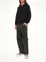 6100067 Brushed Cotton Zip-Up Hoodie in Black