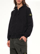 6100067 Brushed Cotton Zip-Up Hoodie in Black