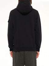 6100067 Brushed Cotton Zip-Up Hoodie in Black