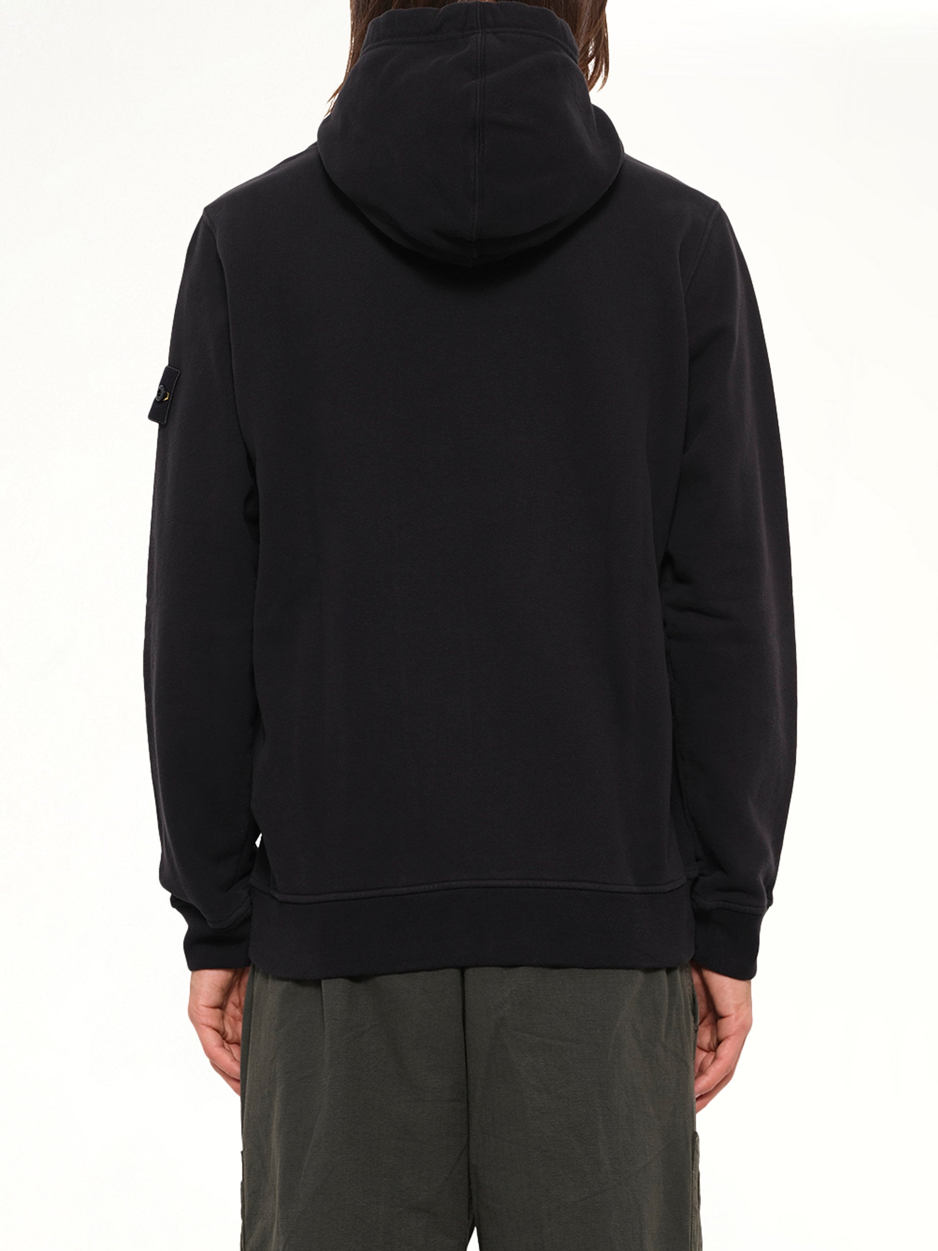 6100067 Brushed Cotton Zip-Up Hoodie in Black