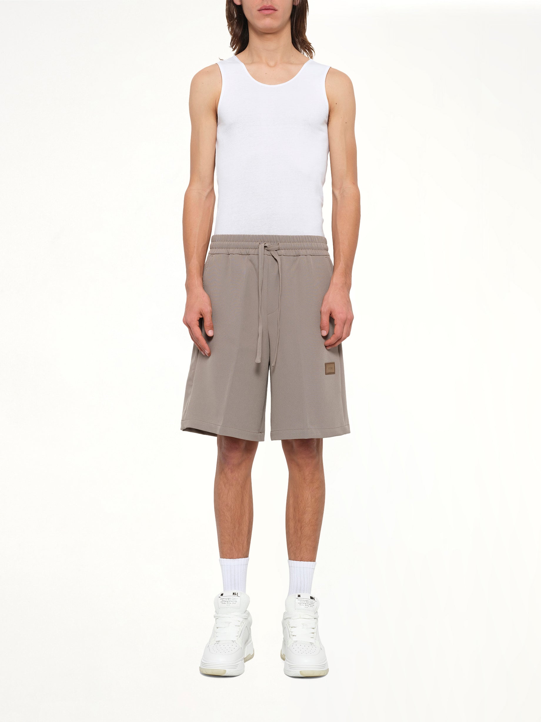 Amiri Patch Cady Track Short in Dark Sand