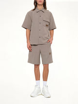 Amiri Patch Cady Track Short in Dark Sand