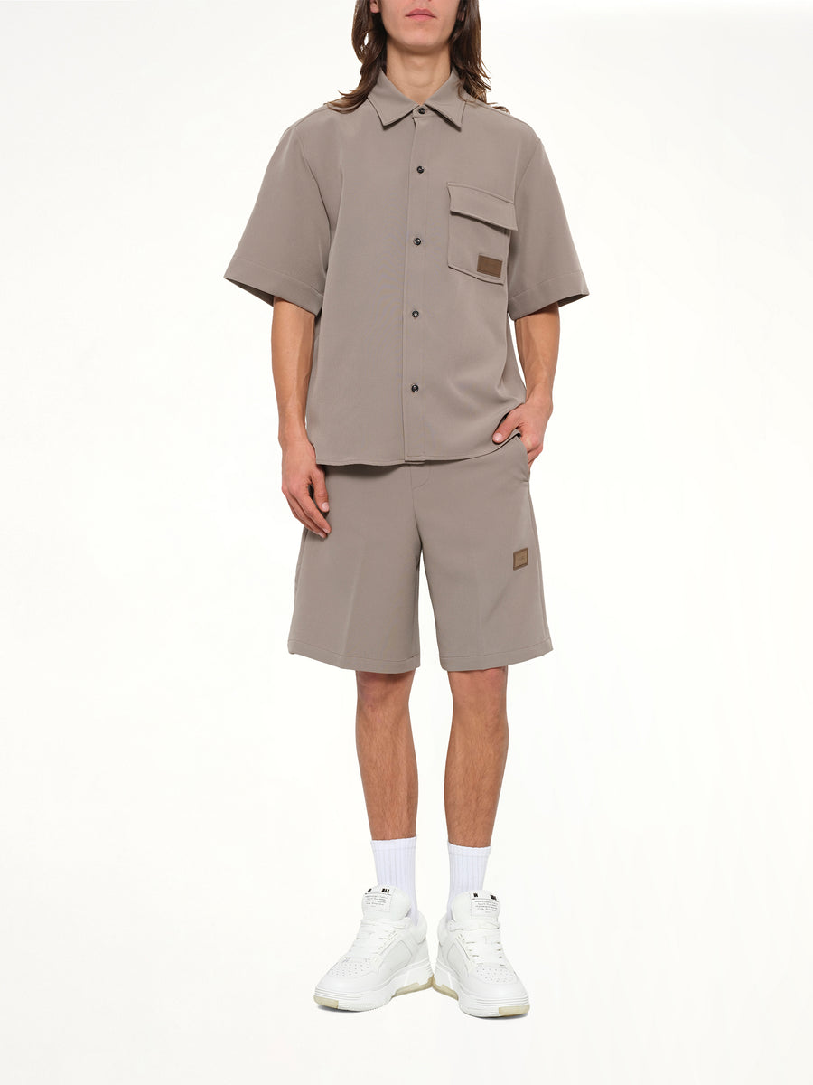 Amiri Patch Cady Track Short in Dark Sand