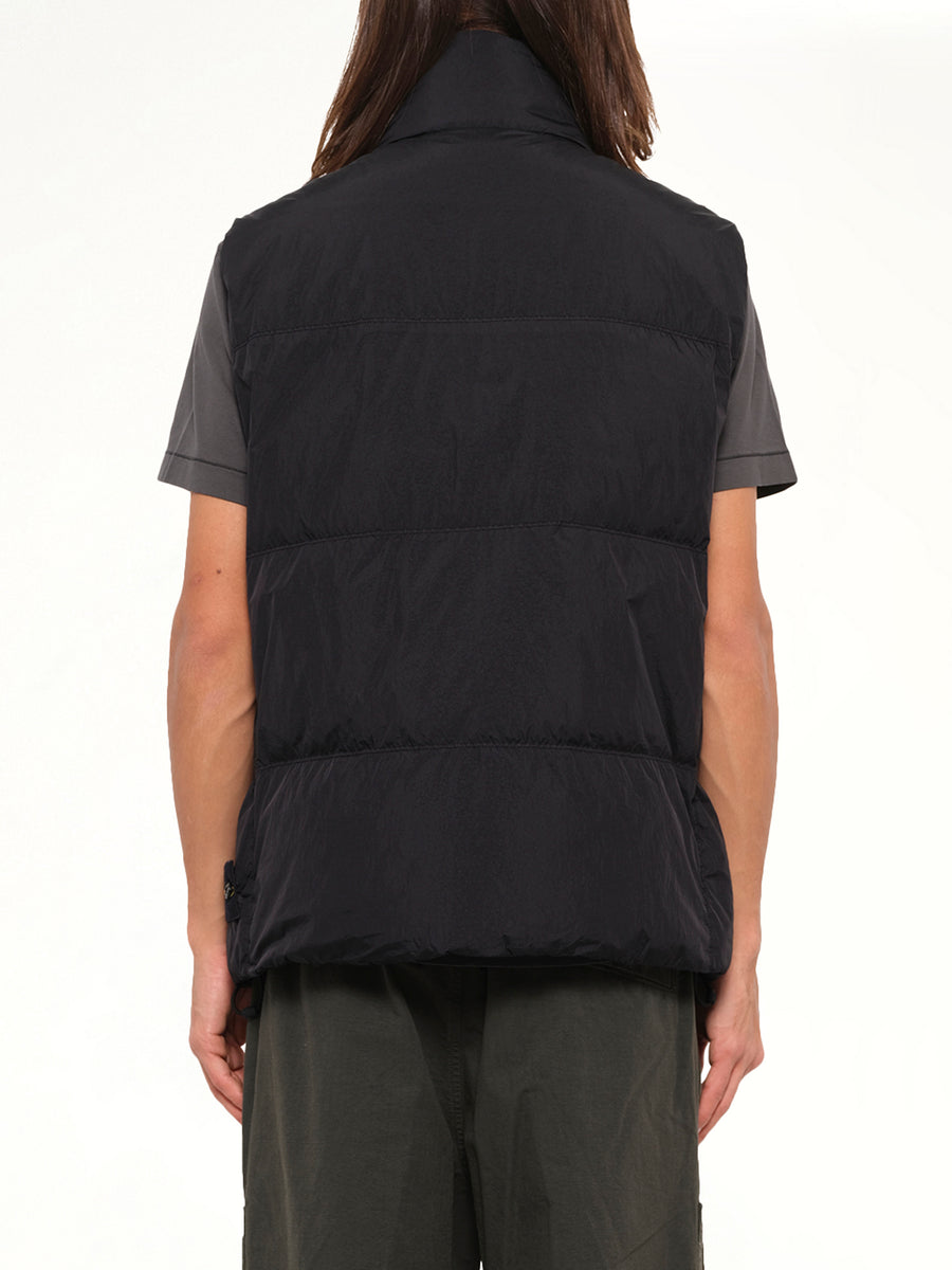 G100010 Crinkle Reps Padded Vest in Black