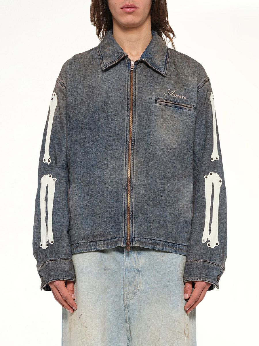 Lea Bones Denim Blouson in Dark Dust