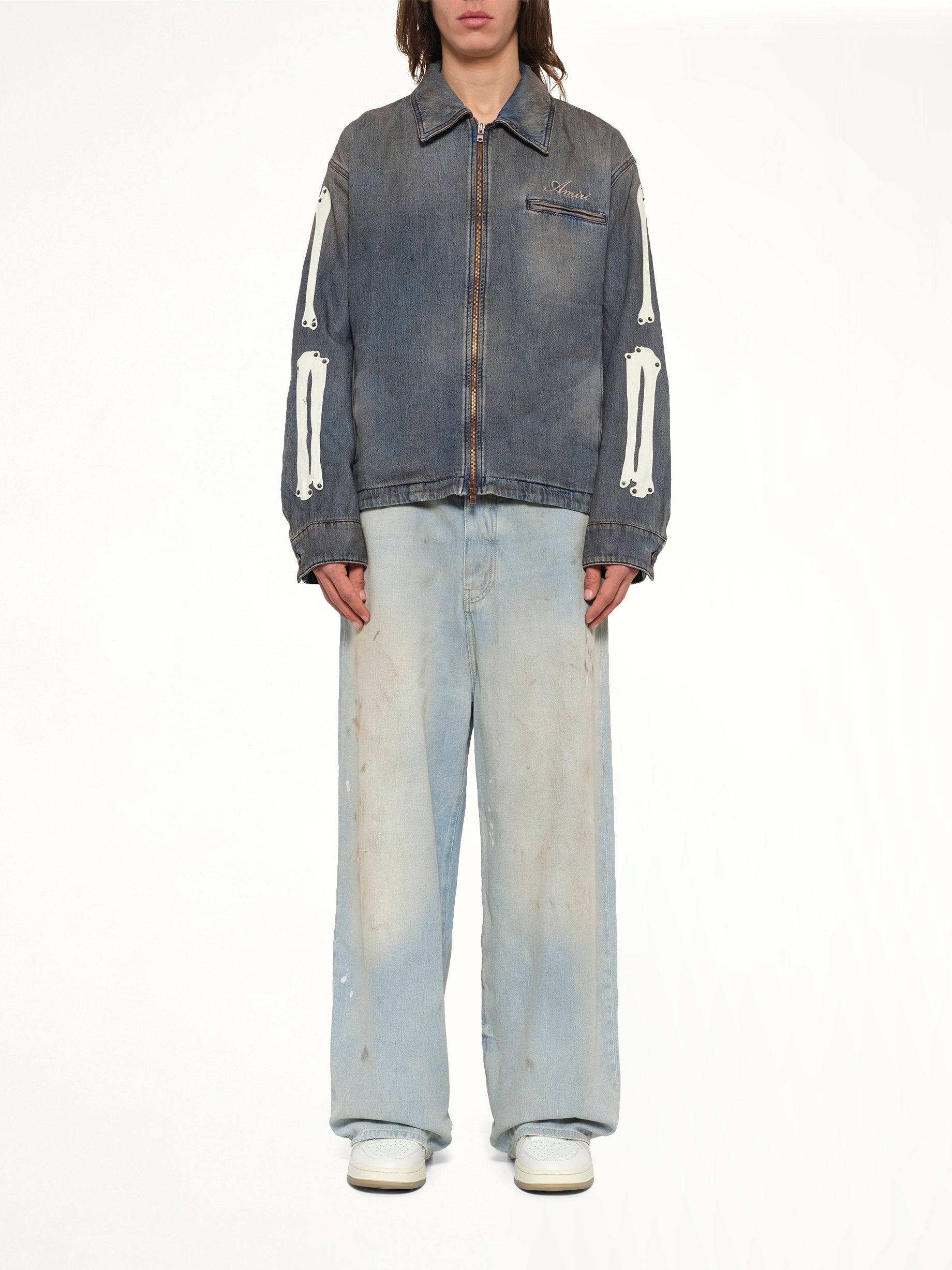 Lea Bones Denim Blouson in Dark Dust