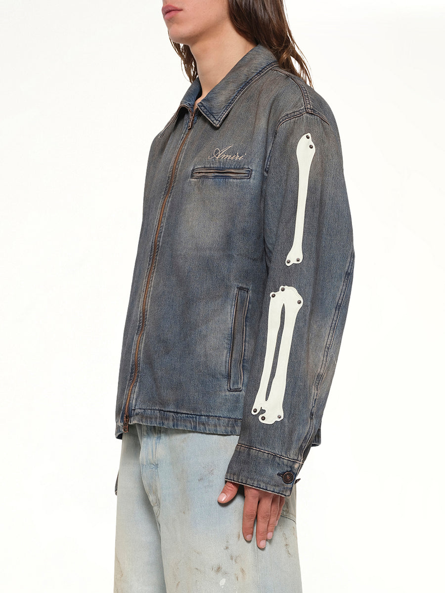 Lea Bones Denim Blouson in Dark Dust
