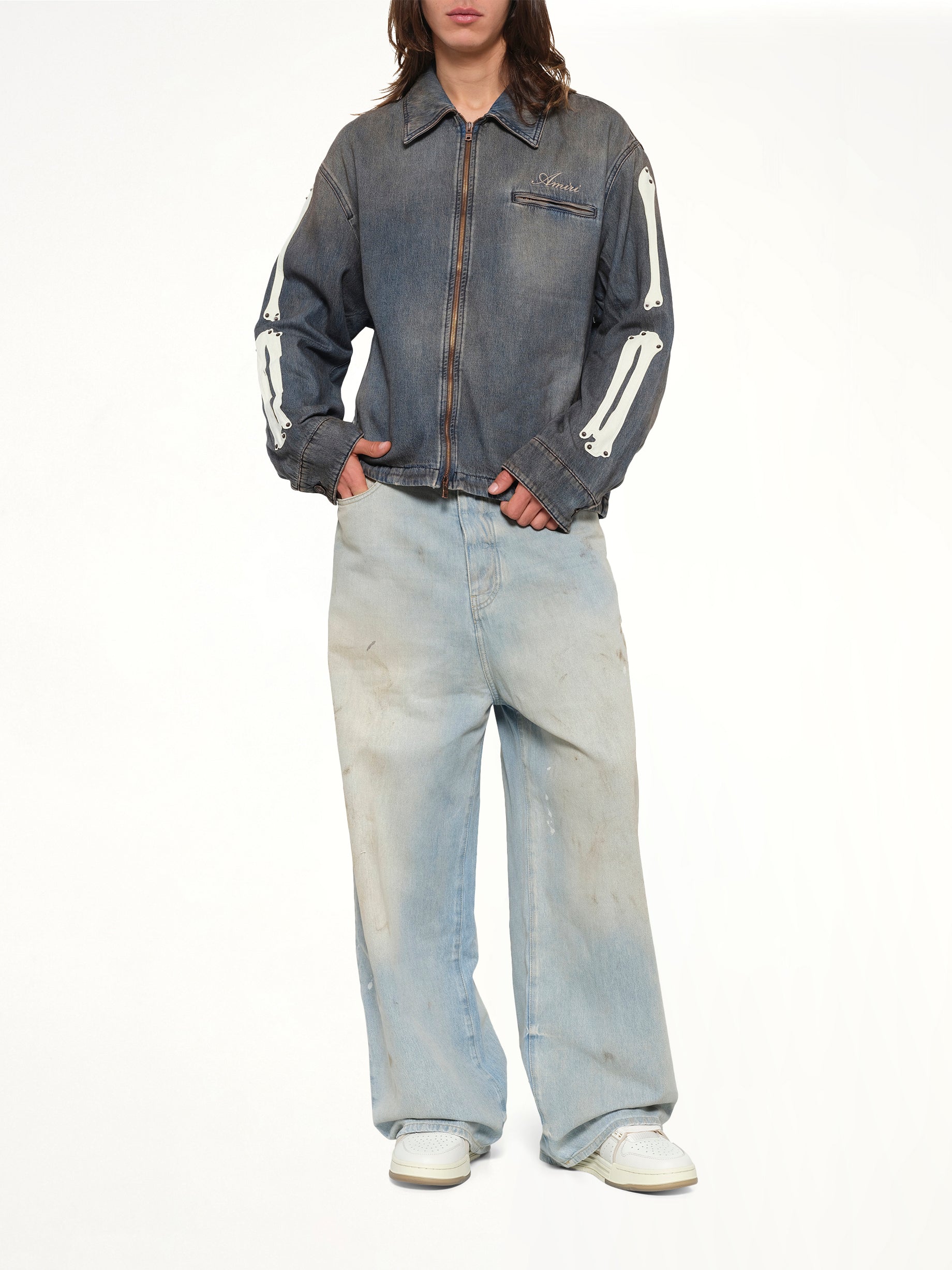 Lea Bones Denim Blouson in Dark Dust