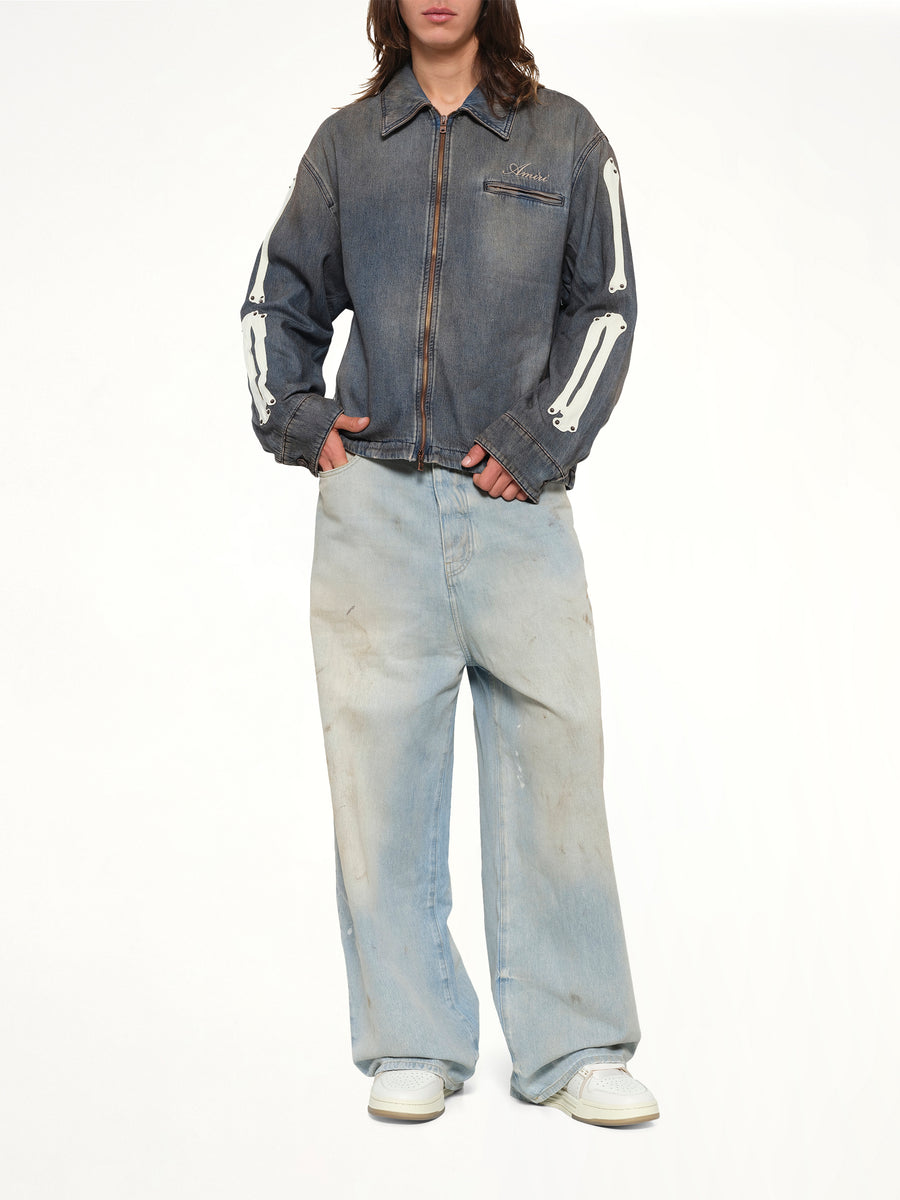 Lea Bones Denim Blouson in Dark Dust