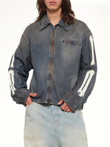 Lea Bones Denim Blouson in Dark Dust