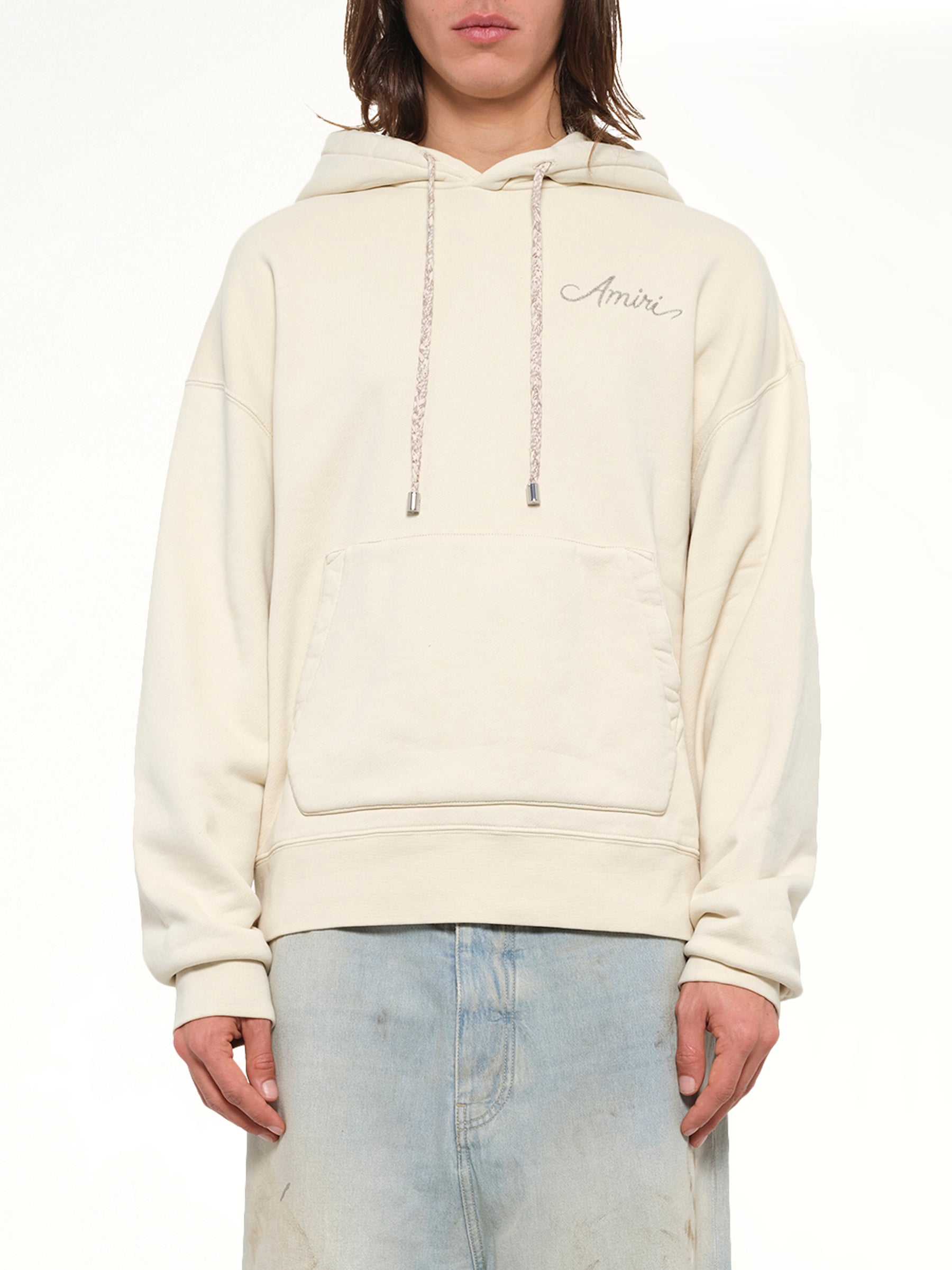 MA Check Patch Hoodie in Alabaster