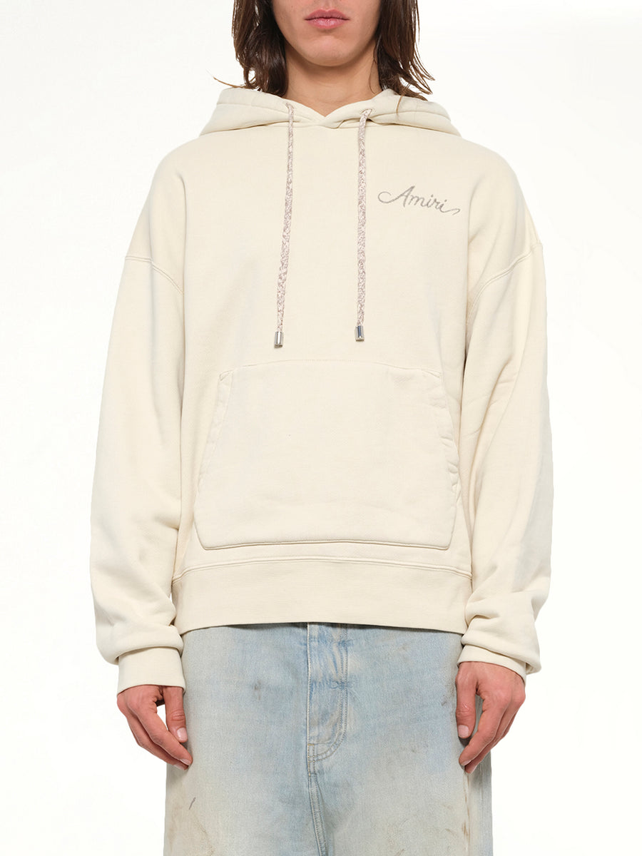 MA Check Patch Hoodie in Alabaster