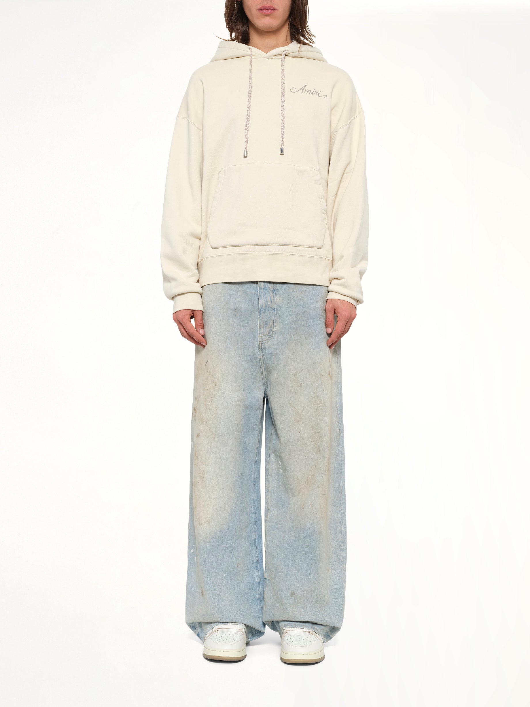 MA Check Patch Hoodie in Alabaster