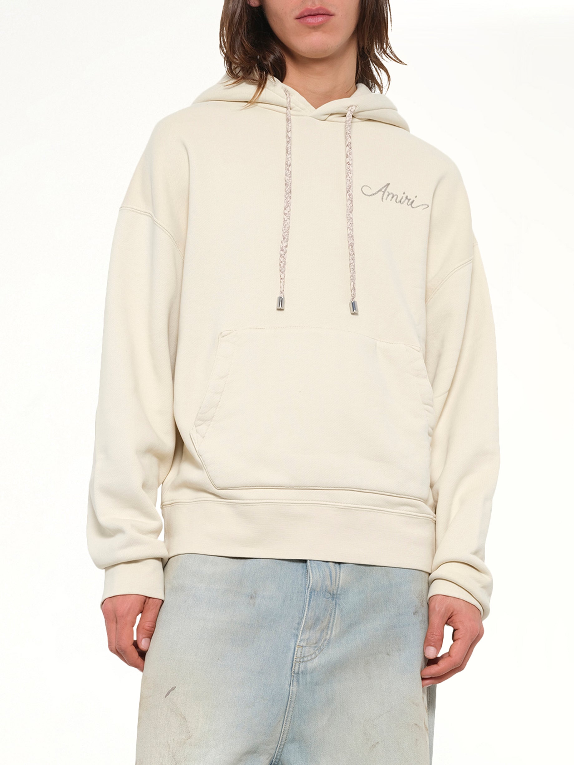 MA Check Patch Hoodie in Alabaster