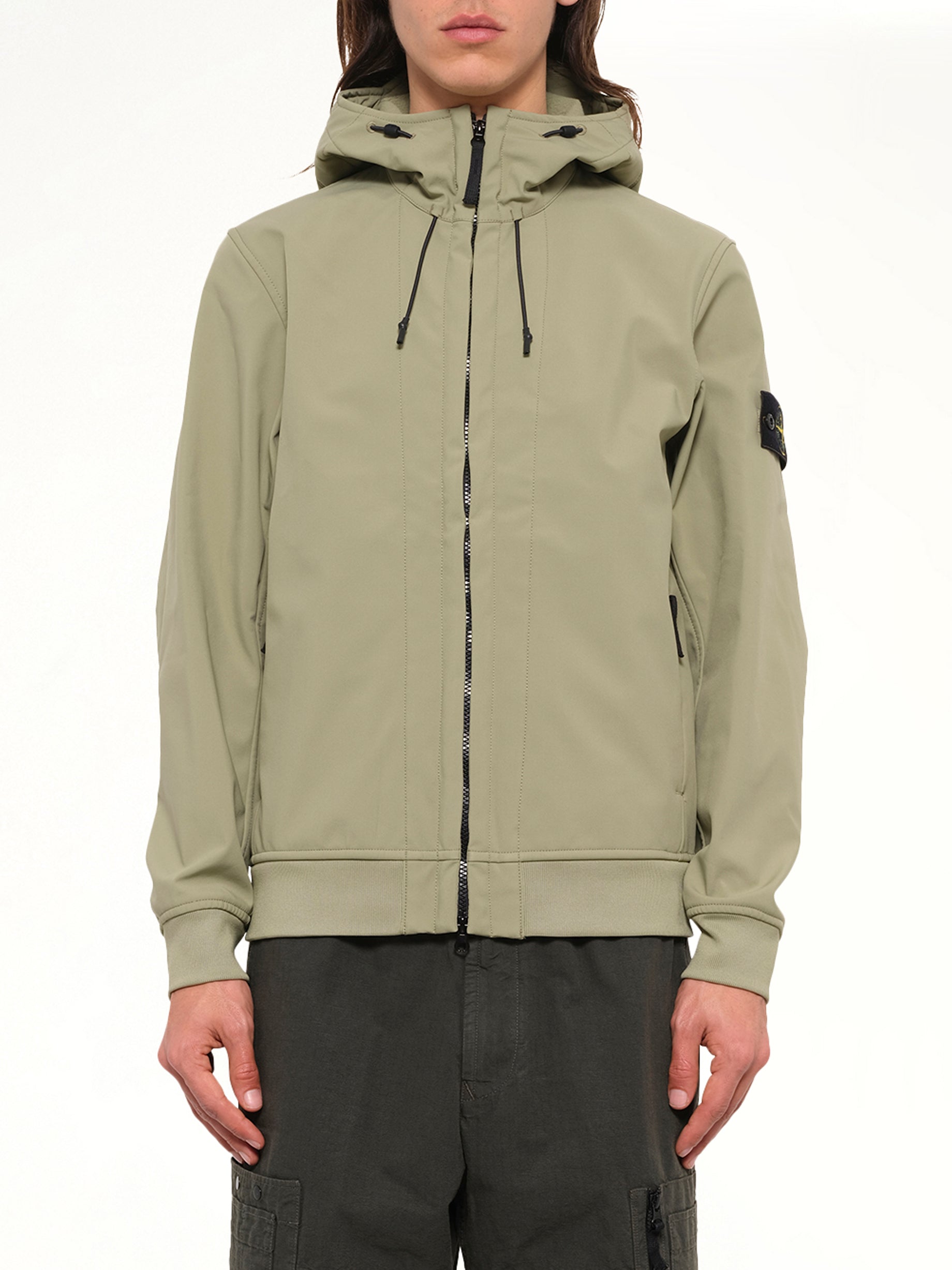 Q100004 Soft Shell Hooded Jacket in Laurel Green