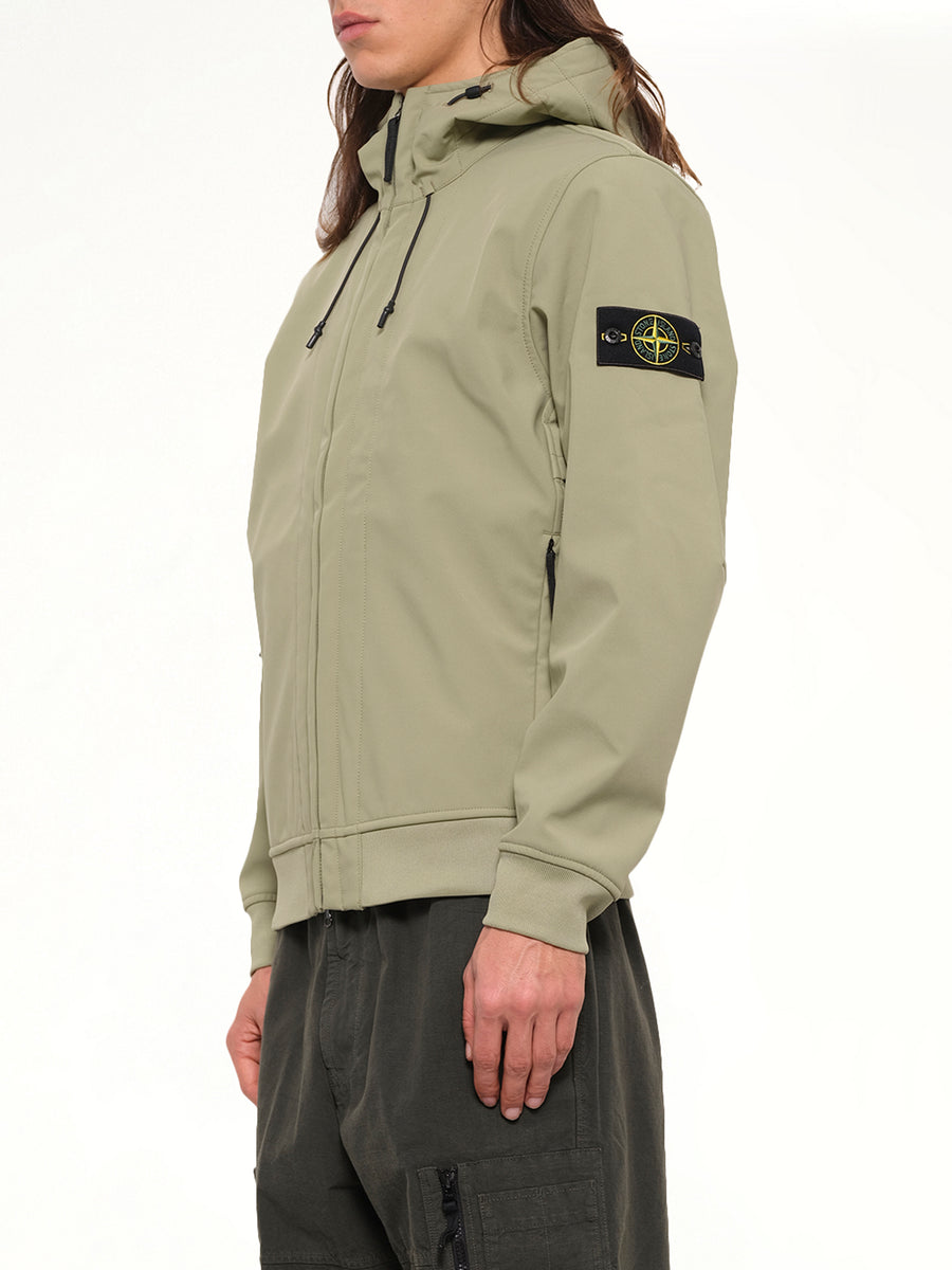 Q100004 Soft Shell Hooded Jacket in Laurel Green
