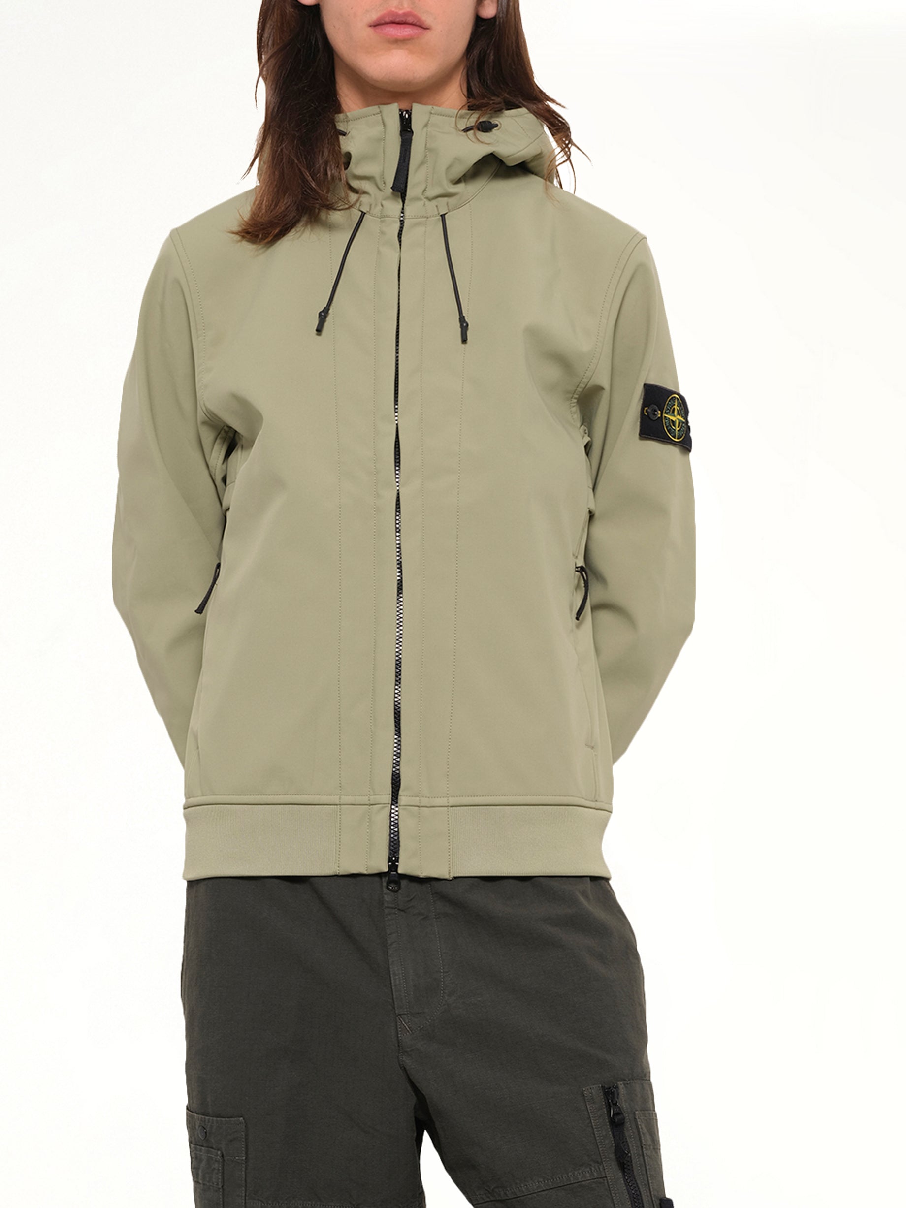 Q100004 Soft Shell Hooded Jacket in Laurel Green