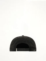 MA Distressed Outline Baseball Cap in Black