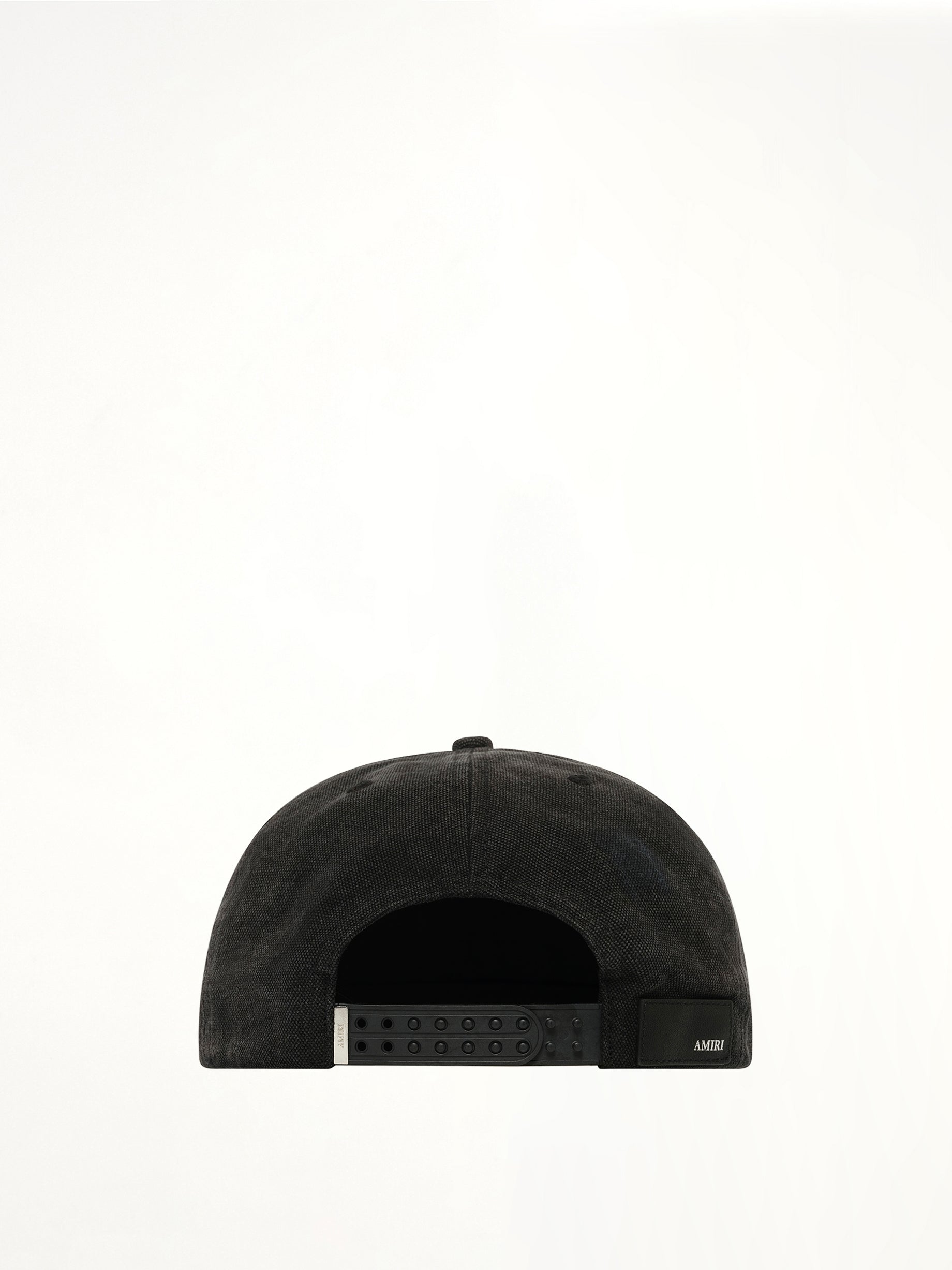 MA Distressed Outline Baseball Cap in Black