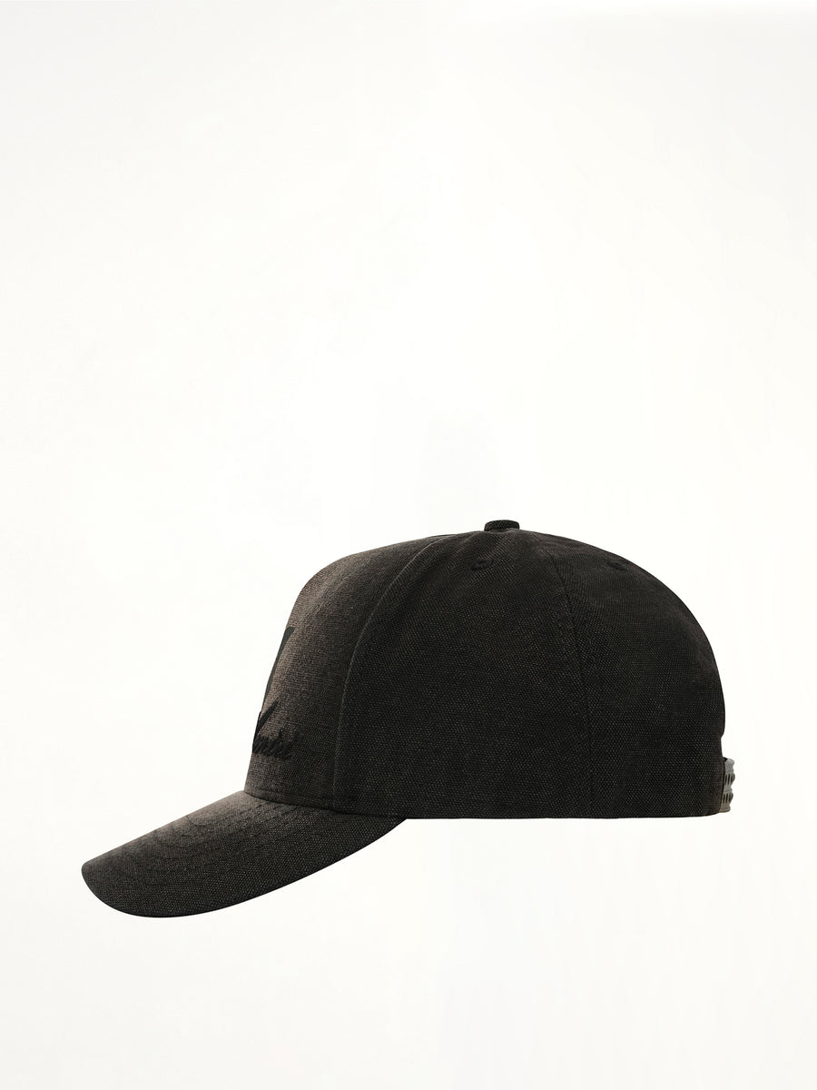 MA Script Baseball Cap in Black