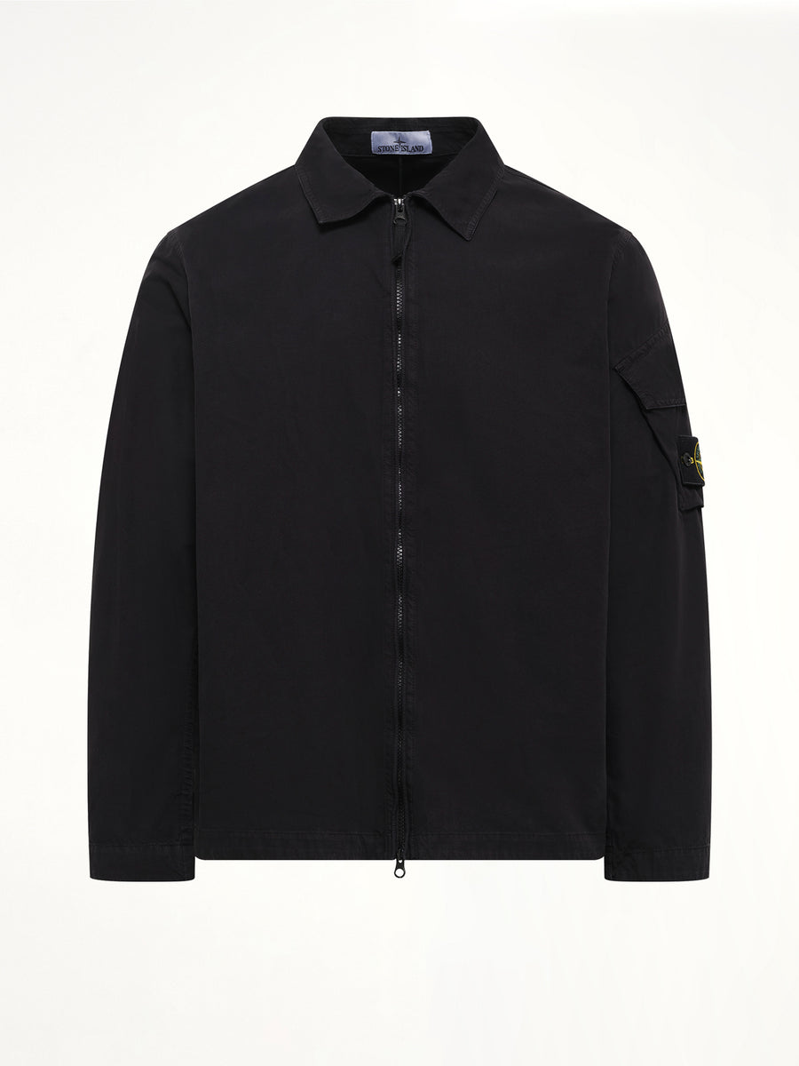 1200022 Cotton Sleeve Pocket Shirt in Black