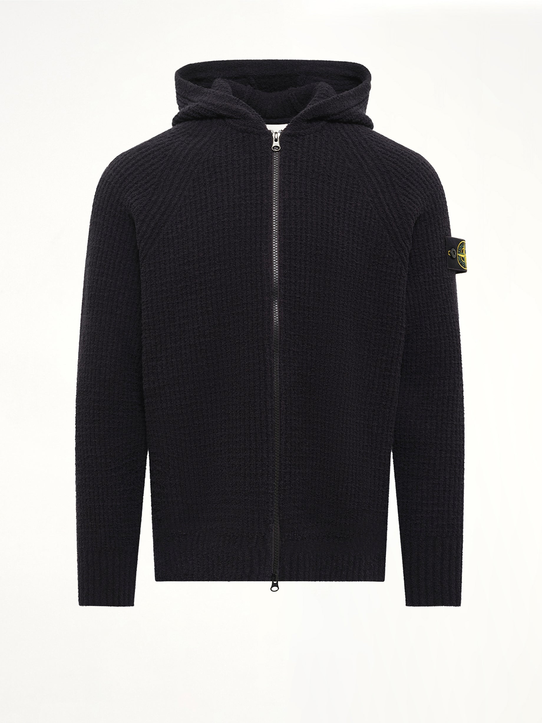 5100005 Rib Cotton Hoodie in Black