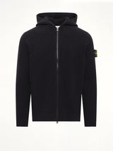 5100005 Rib Cotton Hoodie in Black