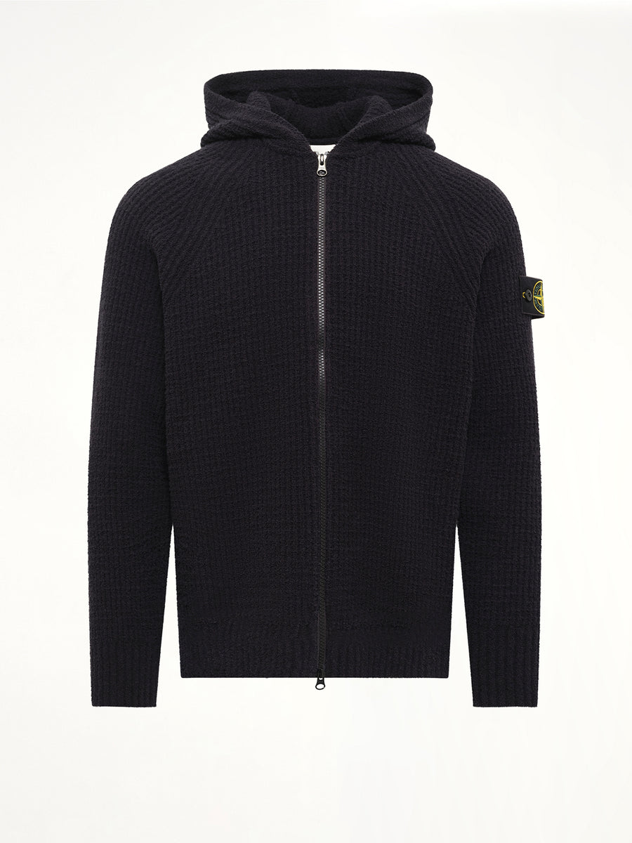5100005 Rib Cotton Hoodie in Black