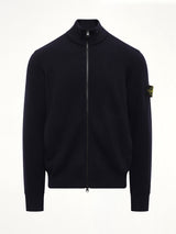 5100012 Light RWS Wool Zip-Up Cardigan in Navy Blue